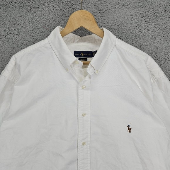 Polo Ralph Lauren Button Down Long Sleeve Dress Shirt Pony Men’s 2XLT White - Picture 2 of 6